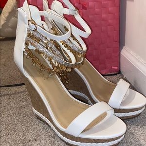 white wedges, size 8.5